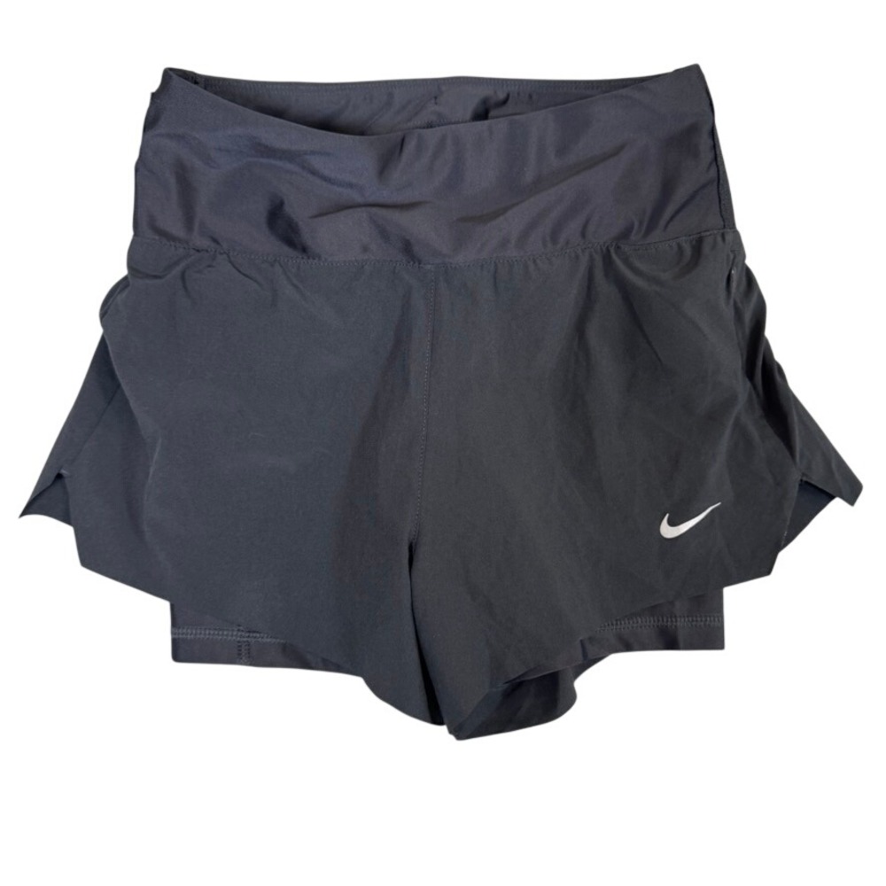 Nike Dri-FIT 2-in-1 Running Shorts Black XS Zipper Pocket Reflective Swoosh